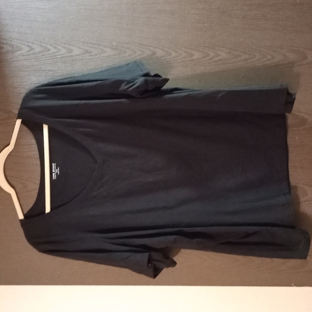 Lane Bryant Perfect Sleeve Black V-Neck Top